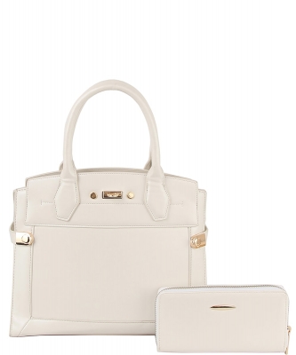 Fashion Top Handle 2-in-1 Satchel Set LMD022-Z-1W PEARL